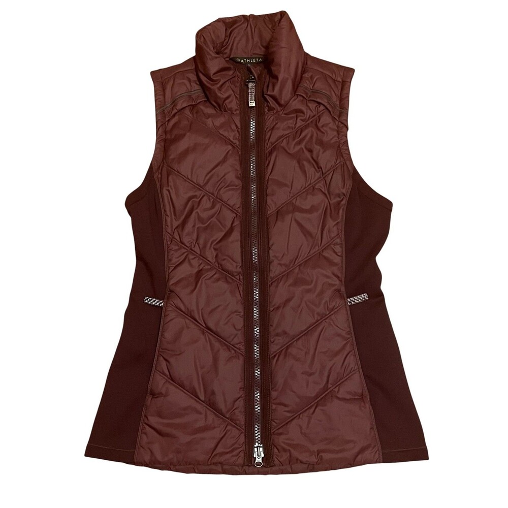 ATHLETA Maroon Rock Ridge PrimaLoft Vest Puffer Insulated Full Zip Active Size M